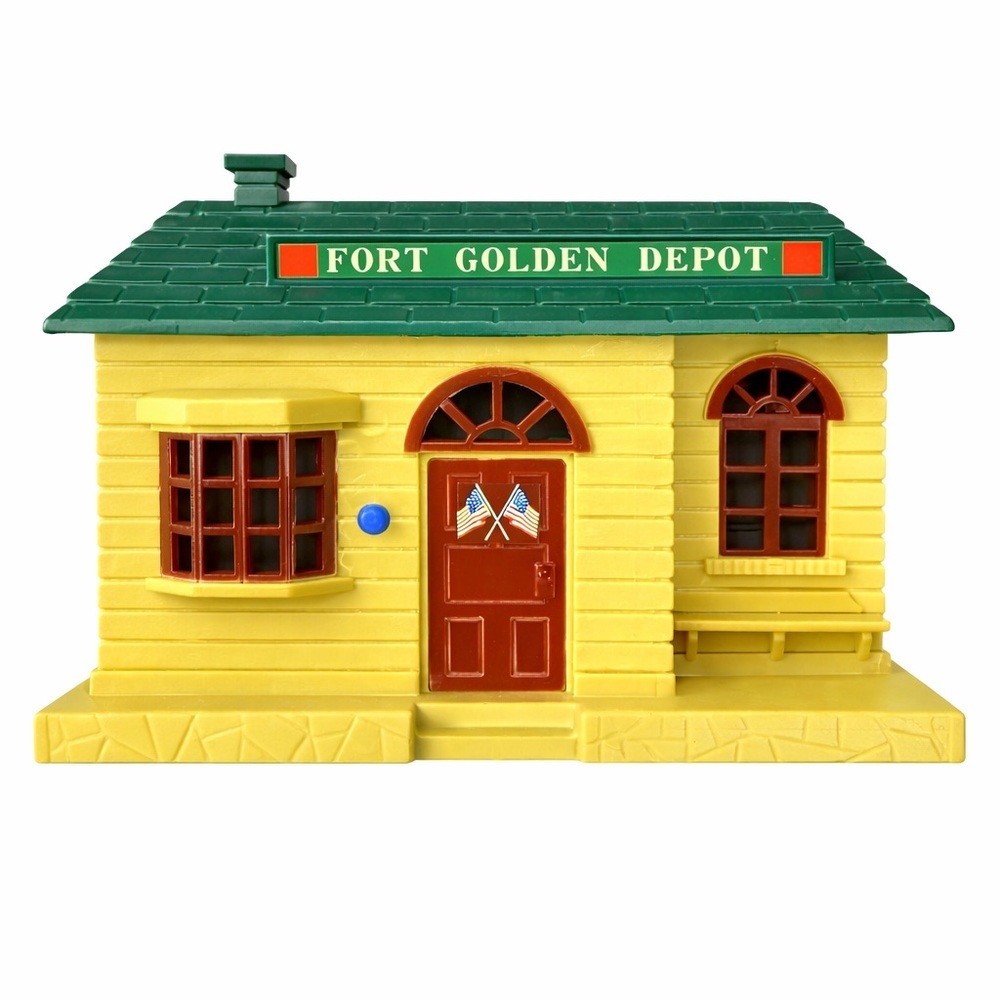 Vintage Geoffrey Inc Golden Depot Train Building